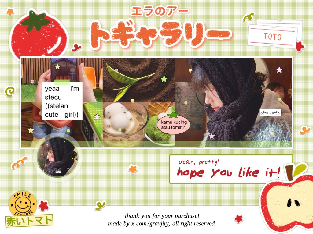 gravjity's tweet image. help retweet, terima kasih! 🥛

selamat pagiiii, akuuu adaa layout ready stock toto🍅 edisi karina😸🍎🍭🫦👍🏻 harganya 8.000/each &amp;amp; sudah free retext! 💋 kalau berminat boleh banget untuk dm/tele akuuu! ayooo jajannnk‼️🛵💃🏻🫰🏻 

#zonauang #zonajajan #zonaba