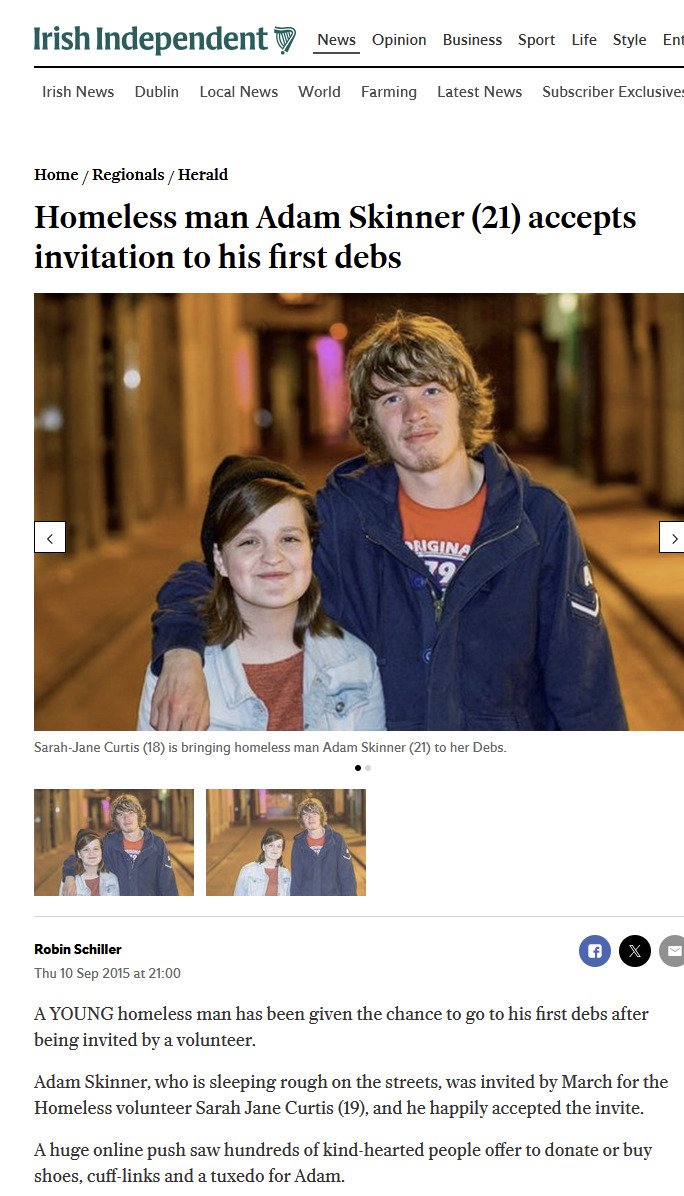jimmy_rustlin's tweet photo. Meet Icelist founder and homeless activist, Dominick Adam Skinner. You can nowadays find him working at the Belushi's Bar in Amsterdam or some other restaurant. 10 years ago he was a homeless when Irish TImes picked up his story about not going to the 'debs'. https://t.co/wNoOBPBS6w