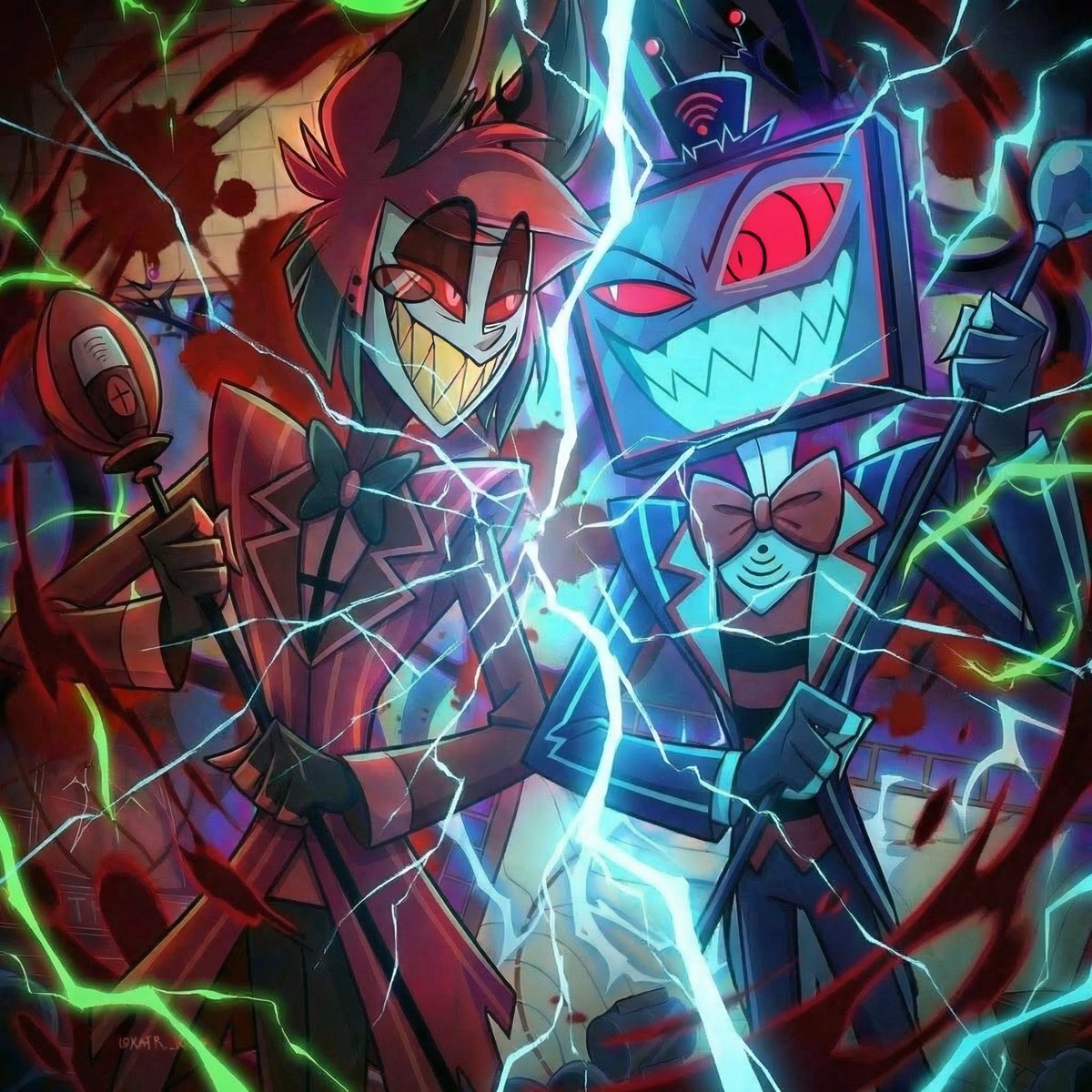 DiamondKiefer8's tweet photo. 𝑇ℎ𝑒 𝑡𝑤𝑜 𝑡𝑤𝑖𝑛𝑘𝑠

#RadioStatic #HazbinHotelVox #HazbinHotelAlastor  #voxal #HazbinHotelFanart https://t.co/jFROtxfRAj