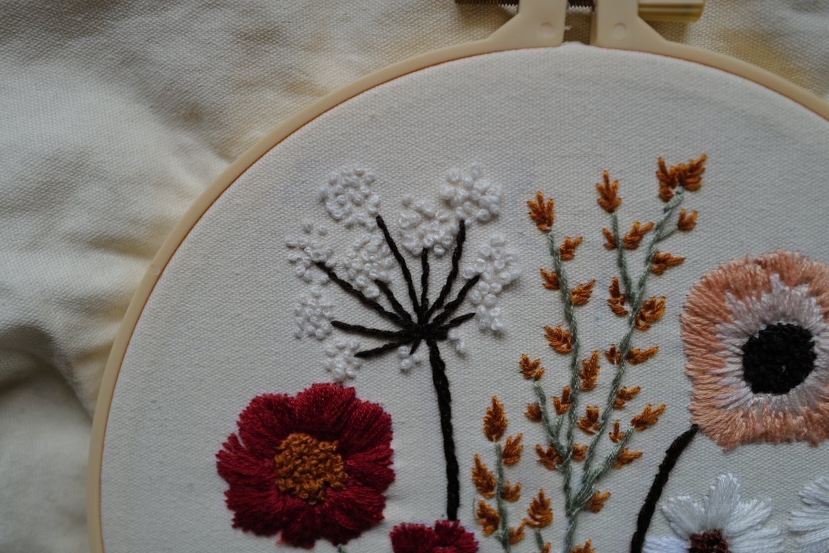 our 3rd grader has taken up embroidery