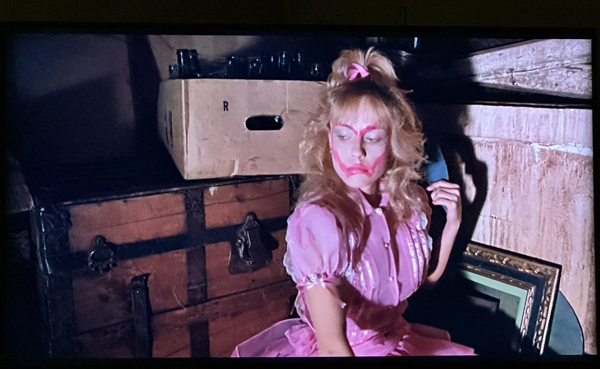 I don’t know Sal, still pretty hard to resist even with the uncouth makeup technique . Not to mention the disappearing lipstick trick she has coming up #NightOfTheDemons  #FFBMovienight