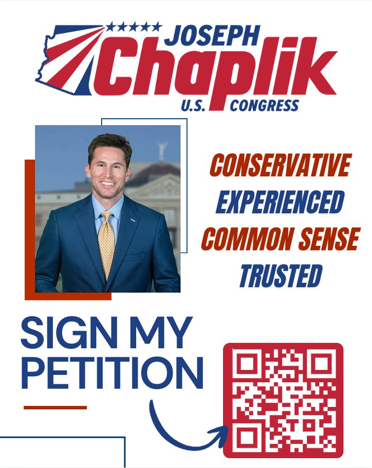 Sign to put me on the ballot to represent YOU in Congress!

If you're in CD1 (Scottsdale, Paradise Valley, Ftn. Hills, Carefree, Cave Creek, Rio Verde and parts of North PHX) please sign my online petition at the link below.

apps.azsos.gov/apps/election/…

Or scan the QR code.