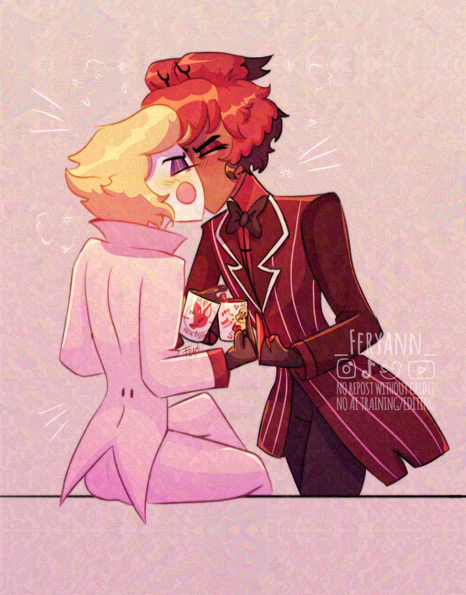 _Feryann_'s tweet photo. Esto terminó con algo más que un beso 

#appleradio #radioapple #HazbinHotelFanart https://t.co/XqbbiZDiD6