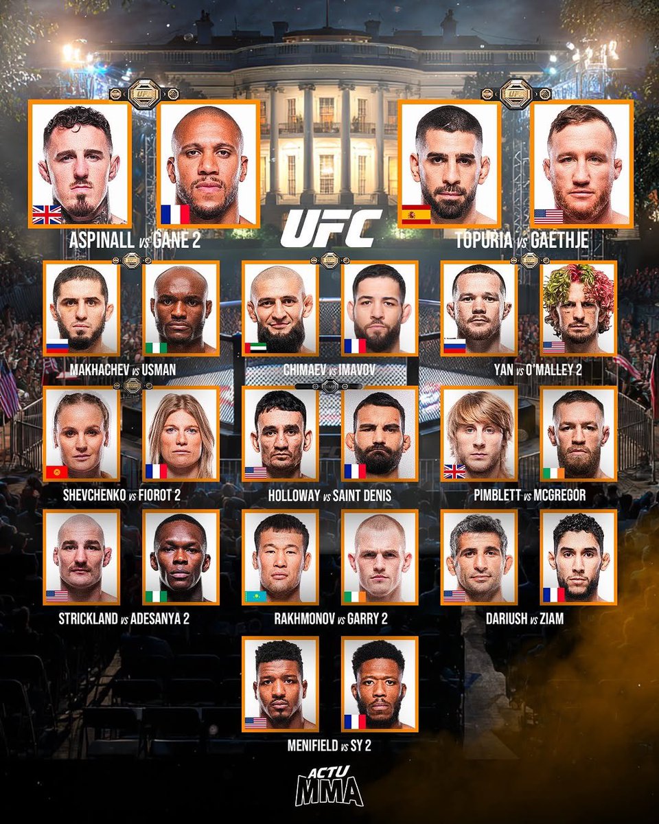 UFC White House Card 🏆🏛️