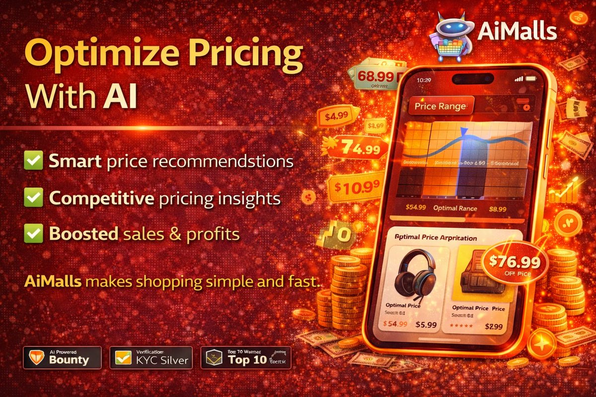 ai_malls's tweet photo. Pricing mistakes silently kill sales.

AiMalls uses AI to help sellers set smarter prices — based on data, not guesswork.

Better pricing. Better profit.

#AiMalls #EcommerceAI #SmartPricing #AIT https://t.co/aw1pNawibz