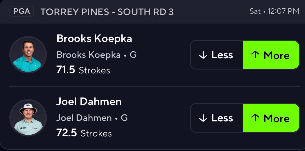 PrizePicks PGA⛳️⛳️⛳️

45 likes for another slip🍻🍻

Who’s tailing??🍀🍀