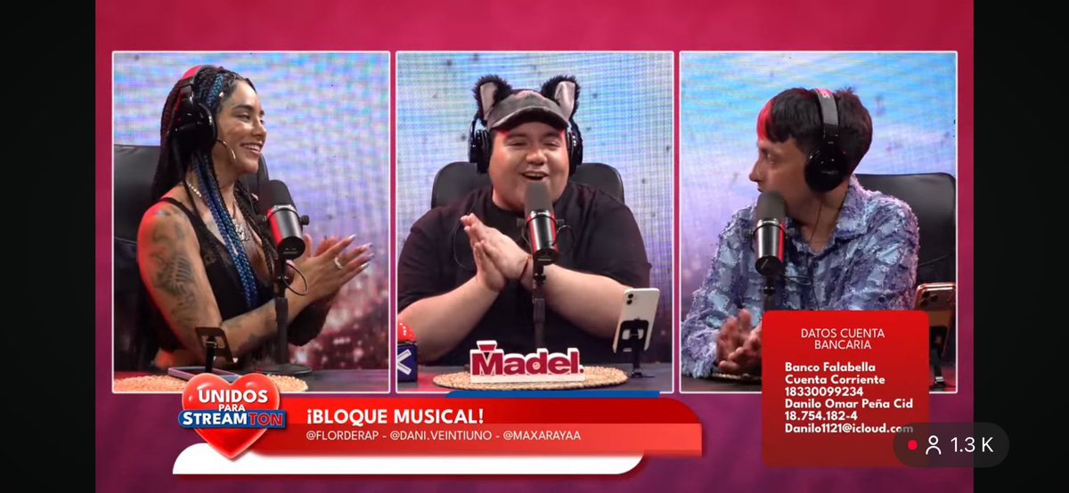 sadyester's tweet photo. CHICOS DESPUÉS DE APOYAR AL TÍO MICHOCA, VAYAN AL STREAM EN YOUTUBEE DEL CANAL DEL DANI21 QUE ESTÁN JUNTANDO PARA DONAR CASAS #FestivalLasCondesCHV #FiebreDeBaileCHV #conistas #merenguitas #nayafacil #michaux https://t.co/BifRE3N4oj