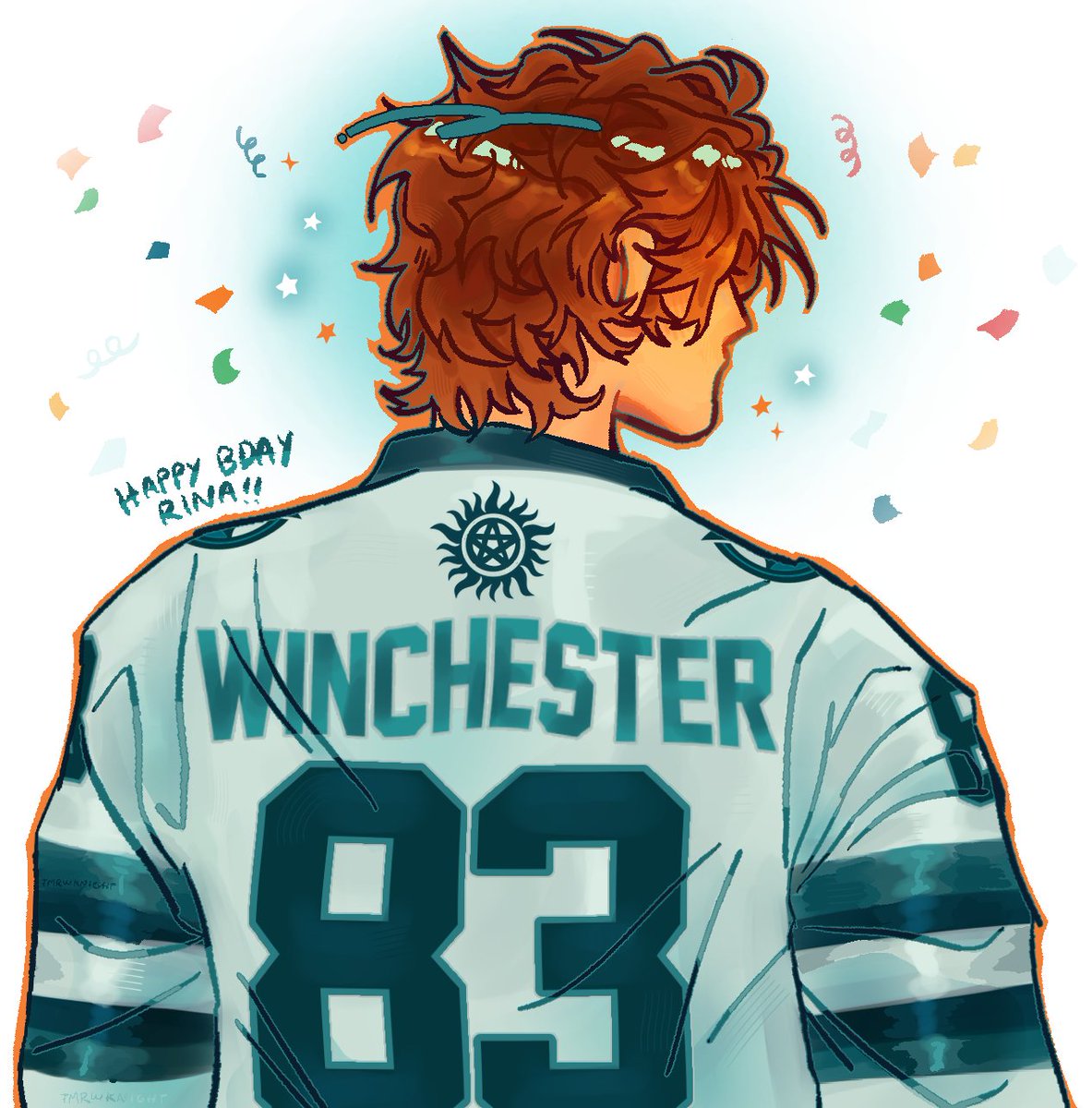 supawnatural's tweet photo. that one oomf that likes sam winchester and the san jose sharks HAPPY BDAYY @RINAOOMF 🎉🎉🎂
ignore any inaccuracies okay........?🤍 anyway eveyone wish her a happy birthday NOW Thank yoy https://t.co/X5oPE16Q9P