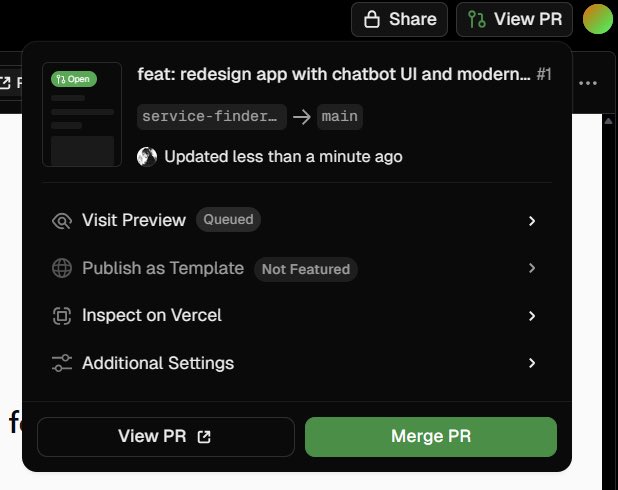 saaimk1's tweet photo. and u can make prs from the v0 chat window this is crazy https://t.co/iAFv9LNvF0