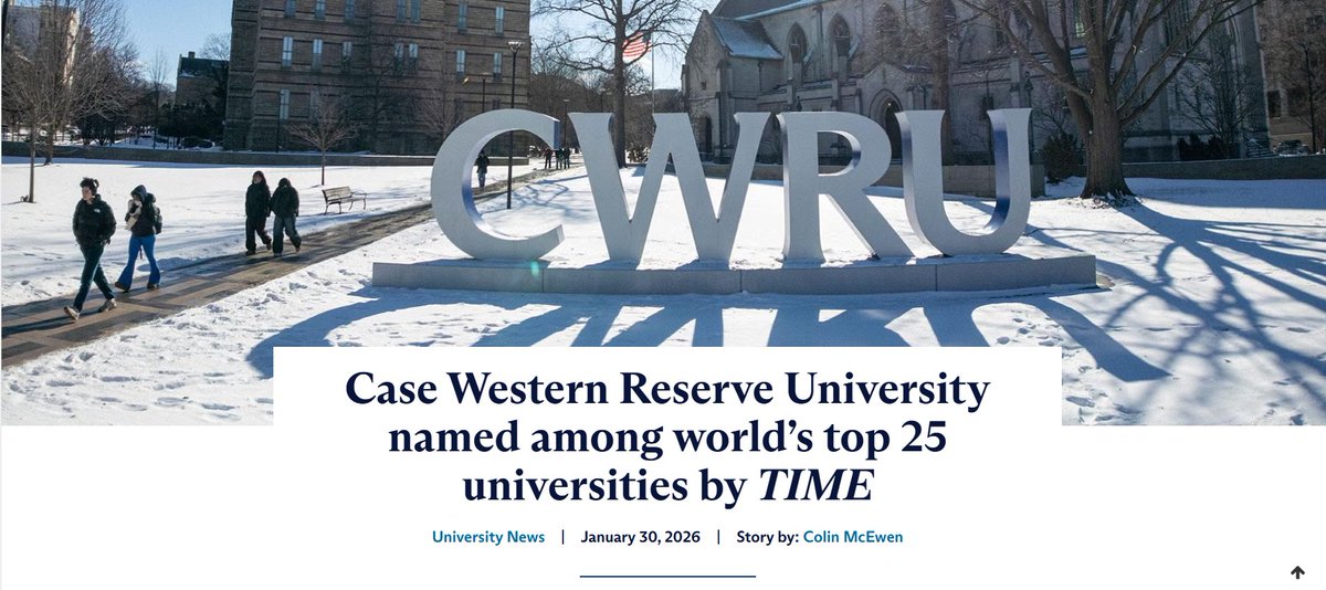 ProfAlAdeem's tweet image. احتلت جامعة كيس ويسترن ريزيرف المرتبة 25 عالميًا في مجلة تايم (TIME) لأفضل جامعات العالم لعام ٢٠٢٦

أحمد الله كوني خريجًا منها، وأتقدم بالشكر لحكومتي الرشيدة على البعثة الكاملة لدراستي الماجستير والدكتوراه

الاستثمار في التعليم الجيد يُؤتي ثماره دائمًا
2cm.es/1nQL1