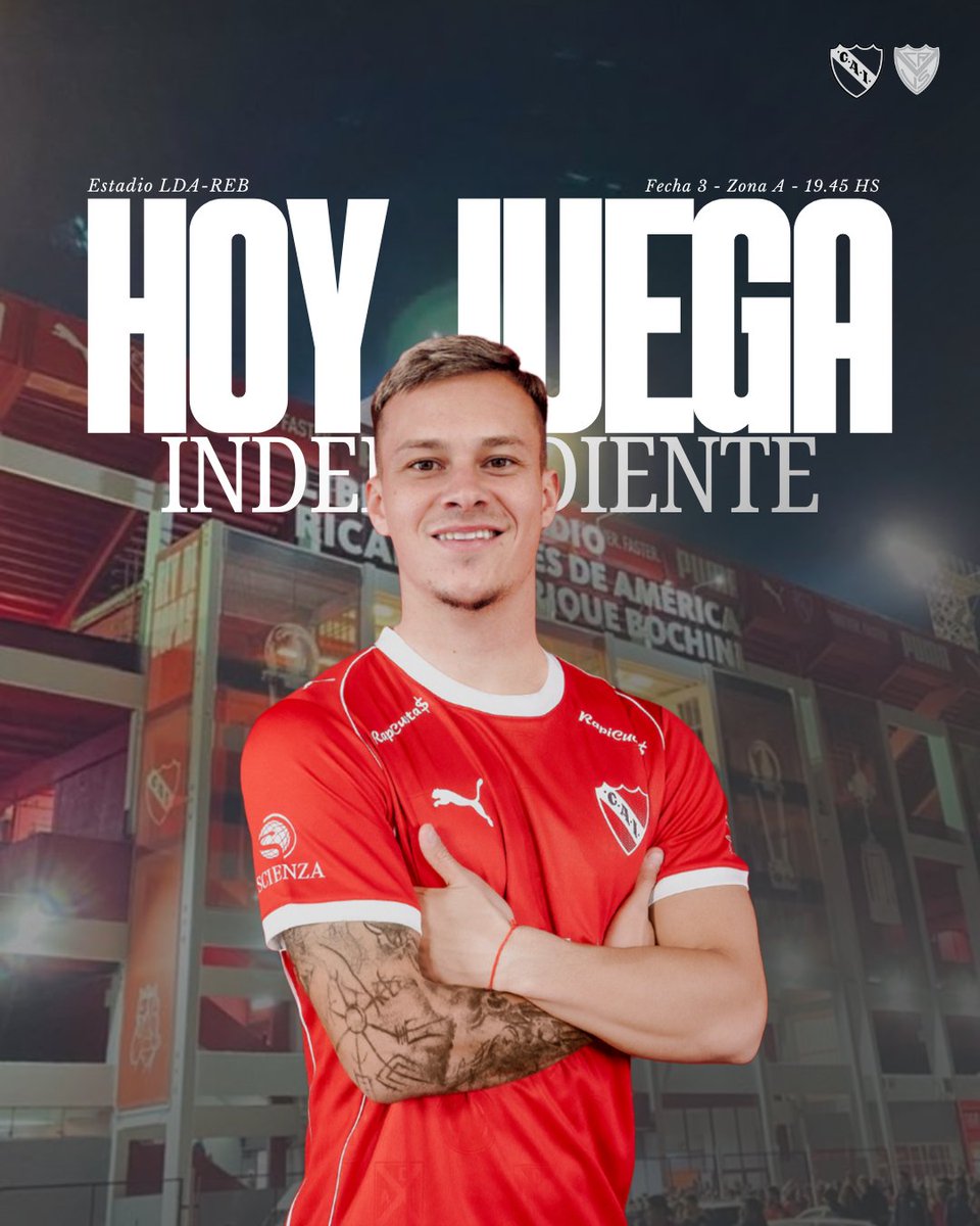 ¡HOY JUEGA INDEPENDIENTE! 

Desde las 19:45 el Rojo recibirá a Vélez Sarfield por la tercera fecha del #TorneoApertura en el Estadio Libertadores de América