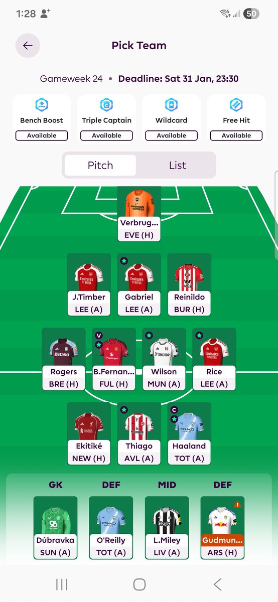 FPLnontent's tweet image. Team for GW24

🚮 Foden &amp;amp; Gordon
✅️ Bruno &amp;amp; Harry Wilson 
🤖 ©️

First hit of the season, what could go wrong 🫣

Good luck everyone 🍀