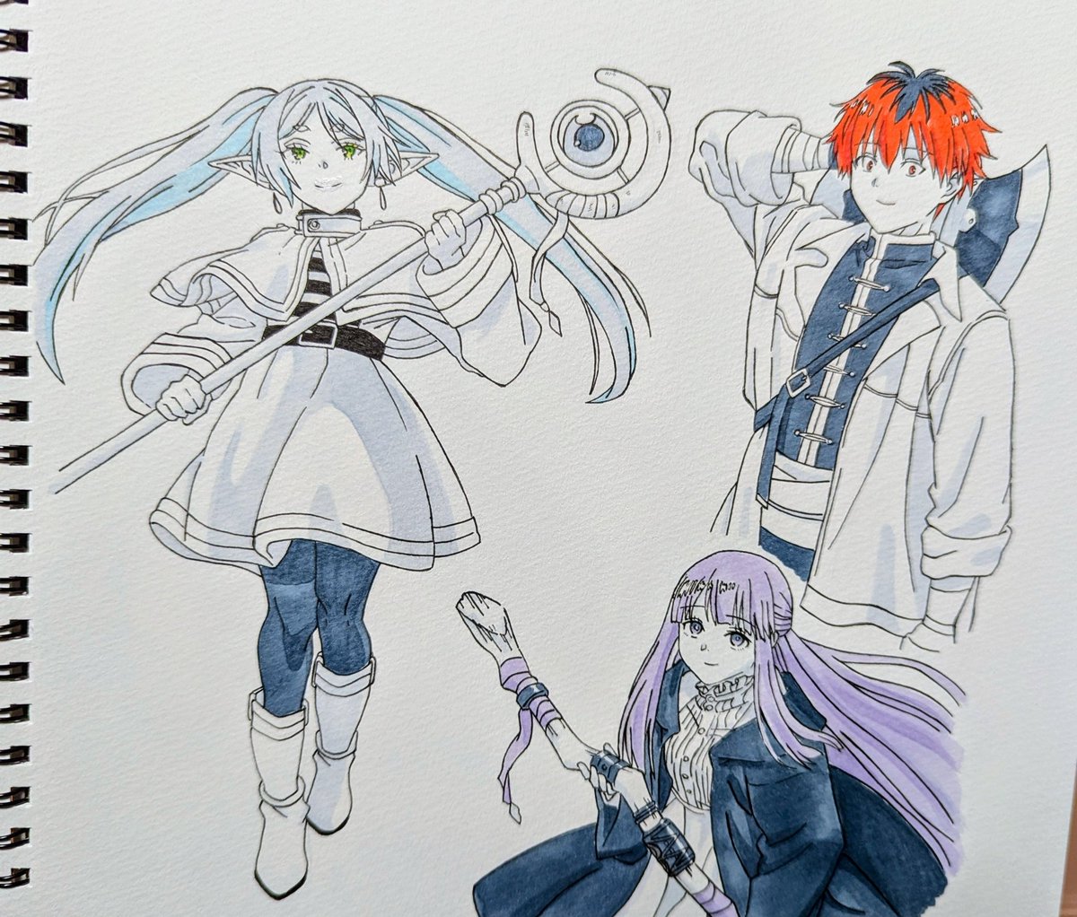 フリーレンと好きな梅雨ちゃんトガちゃん描けた！😆