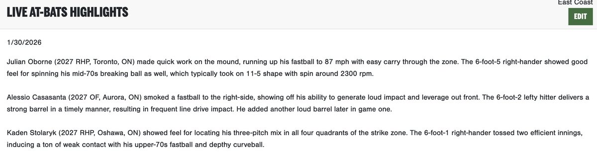 Perfect Game International tweet media