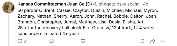 Yielded to Donald J Trump and Laura Kelly