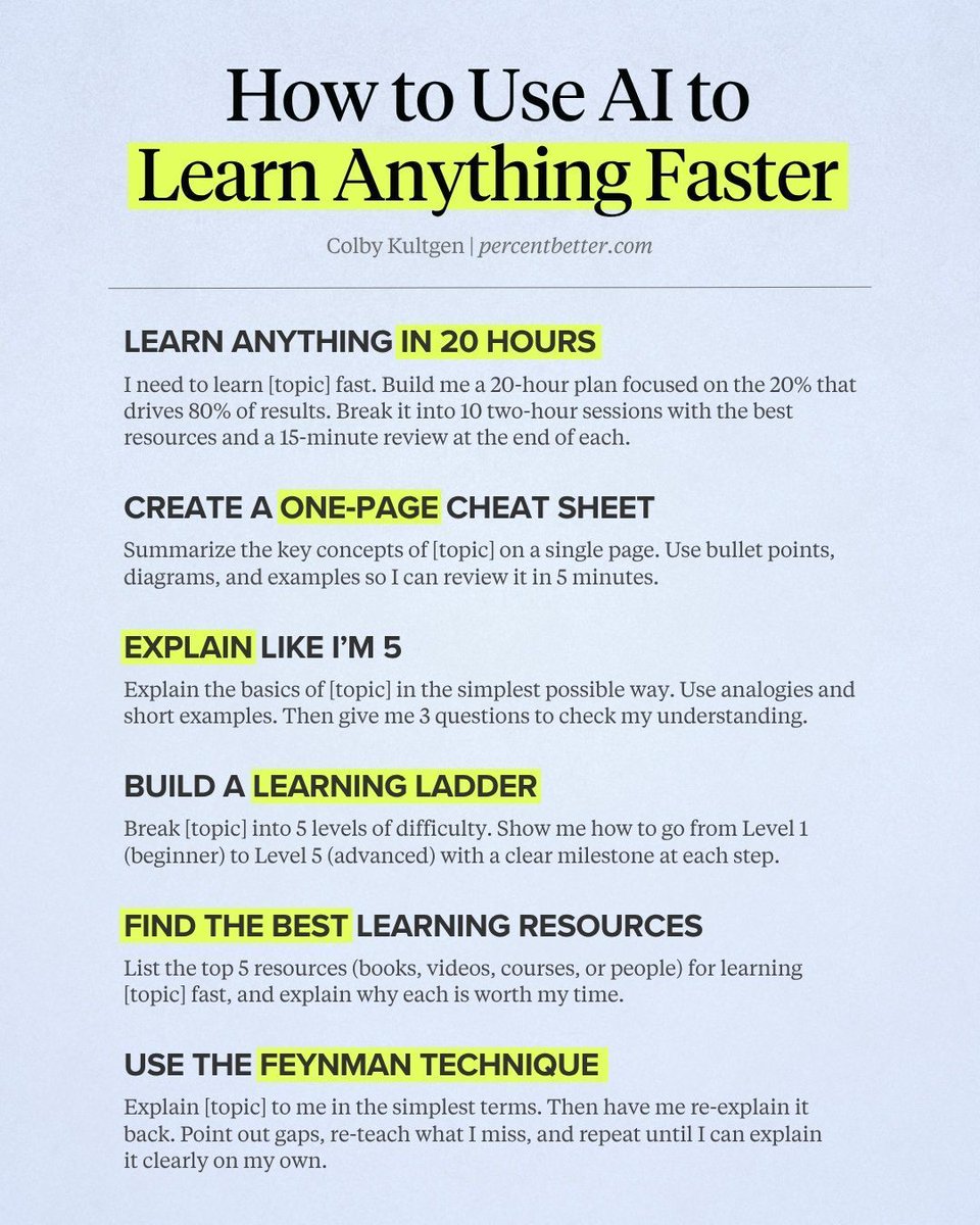 CuriousMindsHub's tweet photo. How to Use AI to Learn Anything Faster: https://t.co/DtD0o6D8Sa