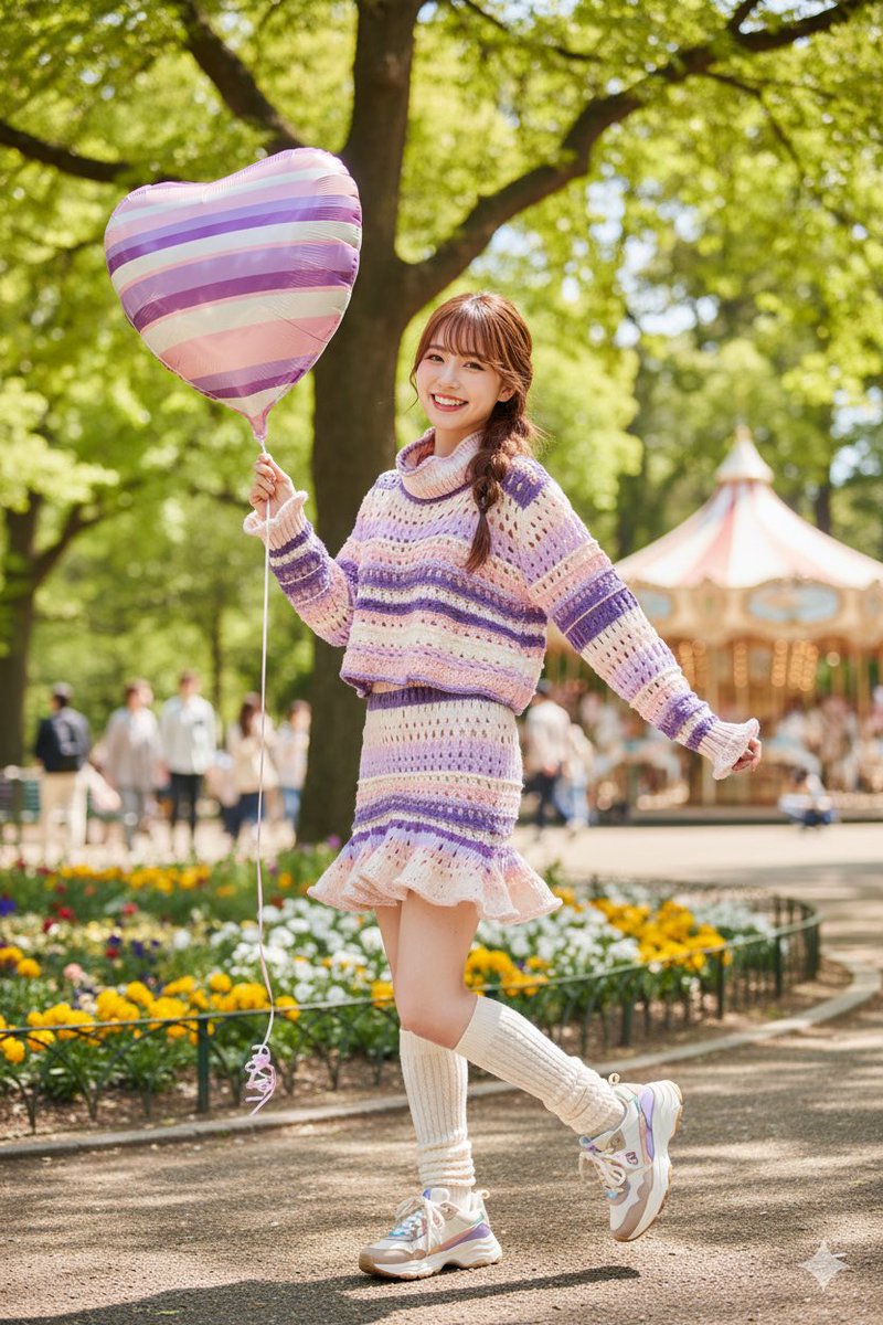 象と風船 ちょっと時間が経ってしまったけど、公園デートで着たよ♡ 風船まで