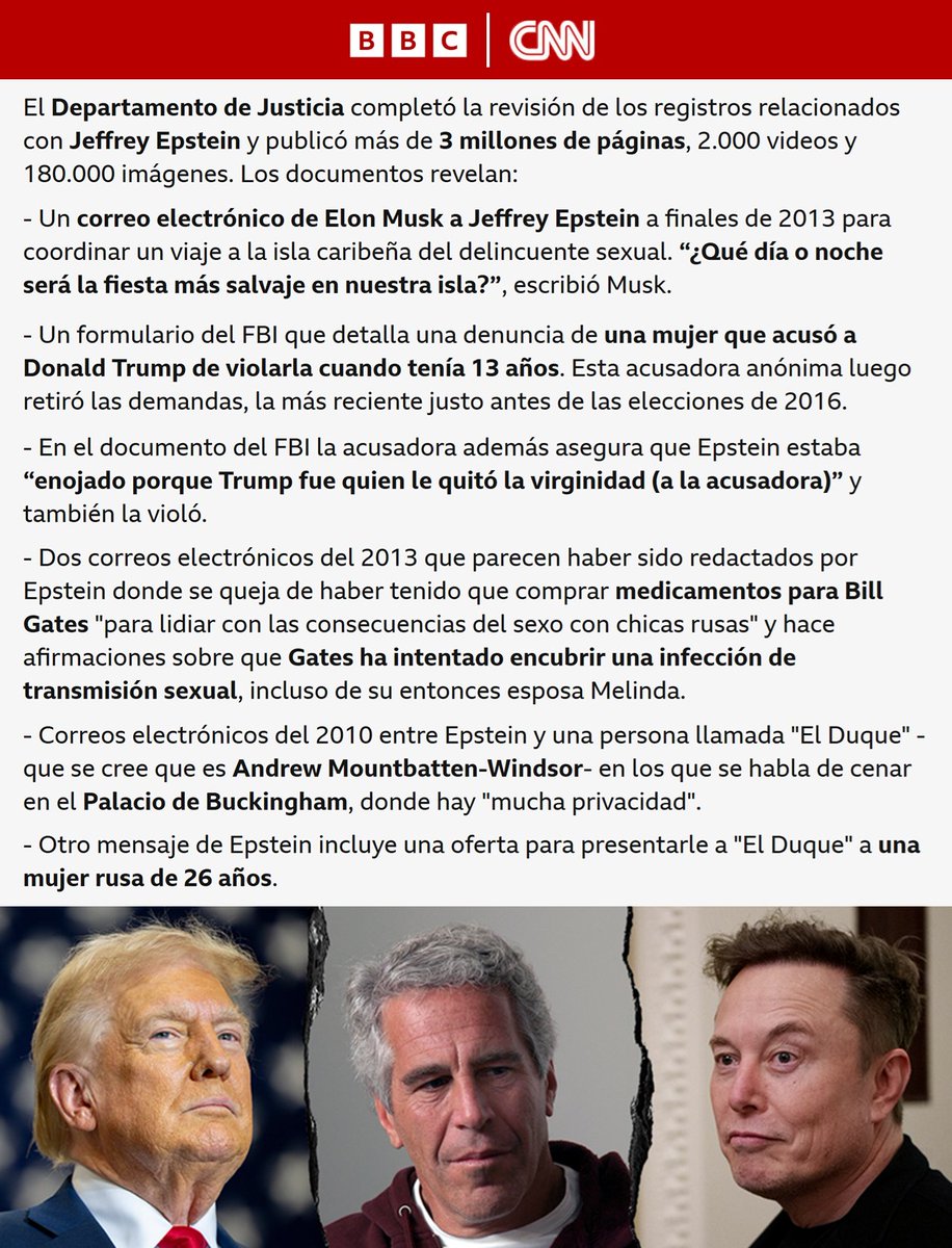porquetendencia's tweet image. "Epstein":
Por los nuevos documentos que publicó el Departamento de Justicia de Estados Unidos
