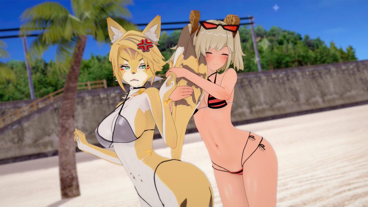 damnit Burnice you're so clingy!
it seems Pulchra seems not that happy with having her tail grabbed