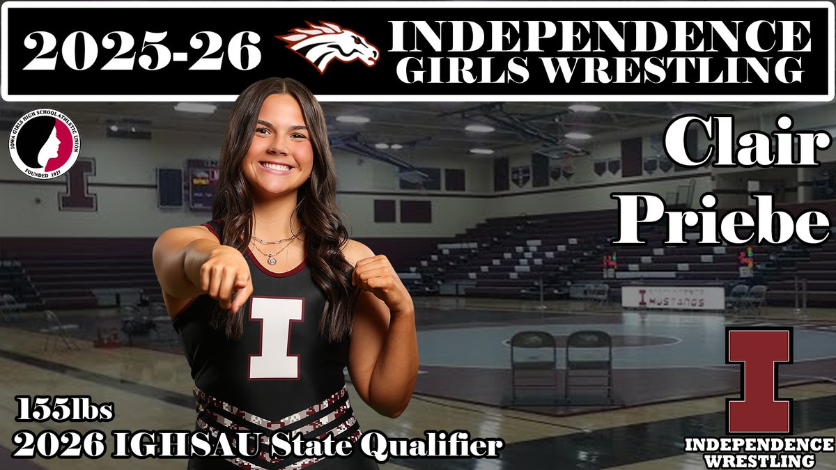 IndeeWrestling's tweet image. At 155, your 2026 IGHSAU State Qualifer, Clair Priebe! #iahswr