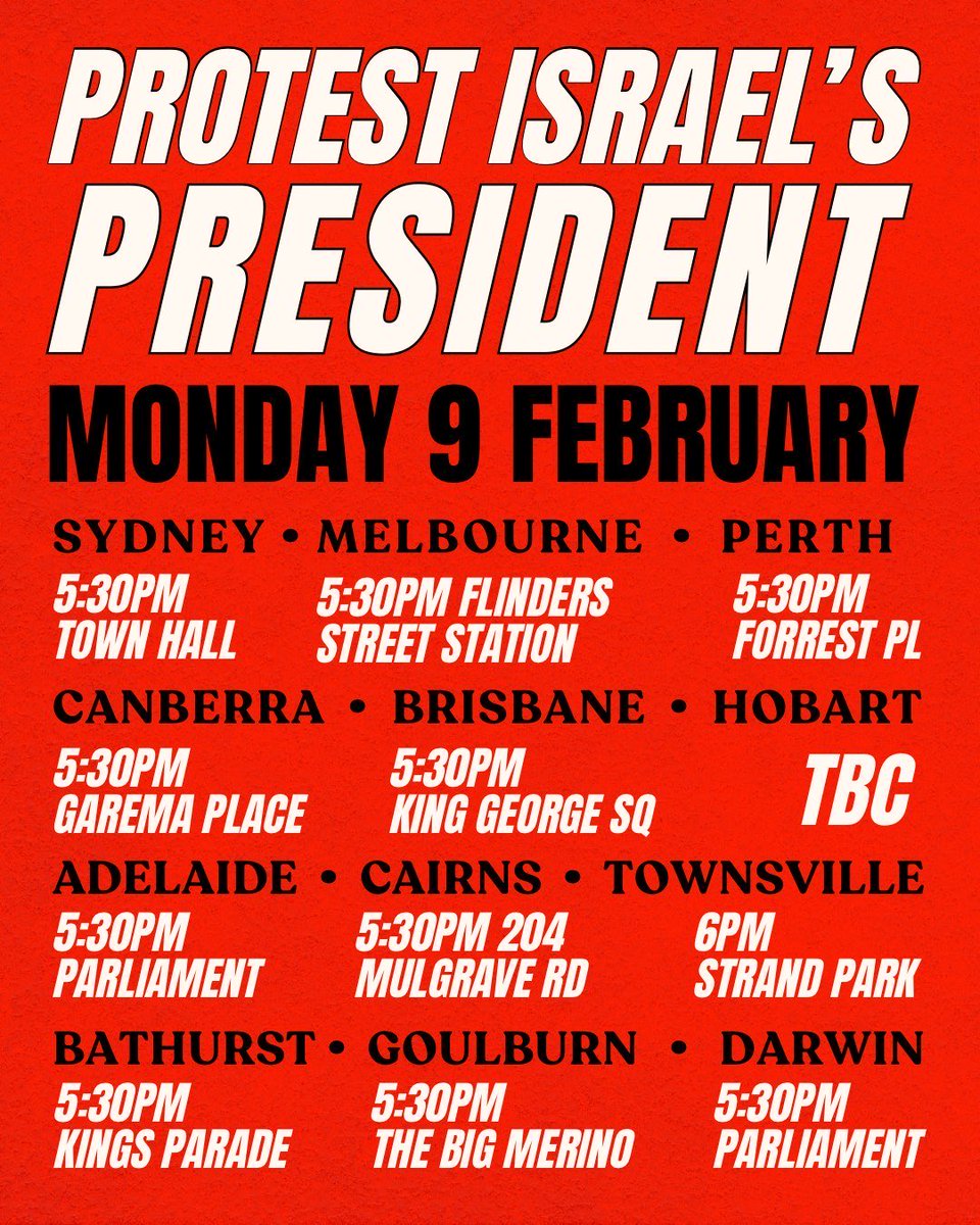 MaryKostakidis's tweet image. Nationwide protests against Herzog visit on Monday