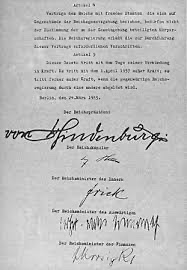 TammiMinoski's tweet photo. Following the appointment, Hindenburg signed the Reichstag Fire Decree and the #EnablingAct of 1933, which suspended civil liberties and granted #Hitler the power to enact laws without the Reichstag, effectively ending the Weimar Republic. https://t.co/EnJVEe9STL