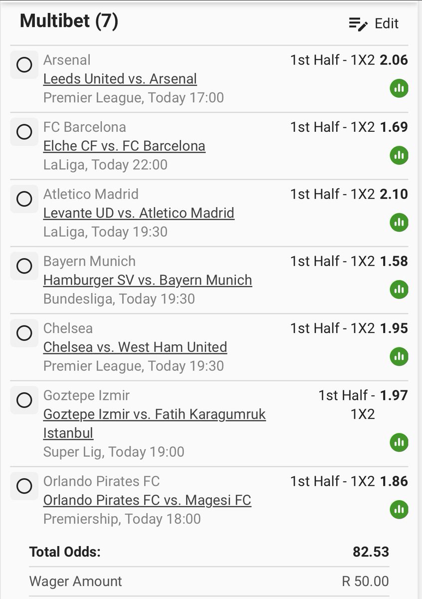 Straight wins ✅🔥
Just for First Half ✅🔥
Booking Code 👉 BW376B6256