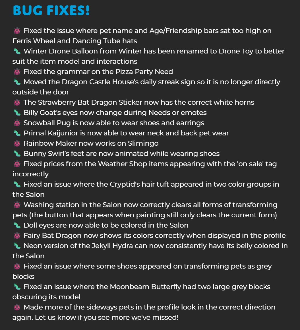 🐞 A-lot of bugs were fixed in todays update. Here's a list of them all: