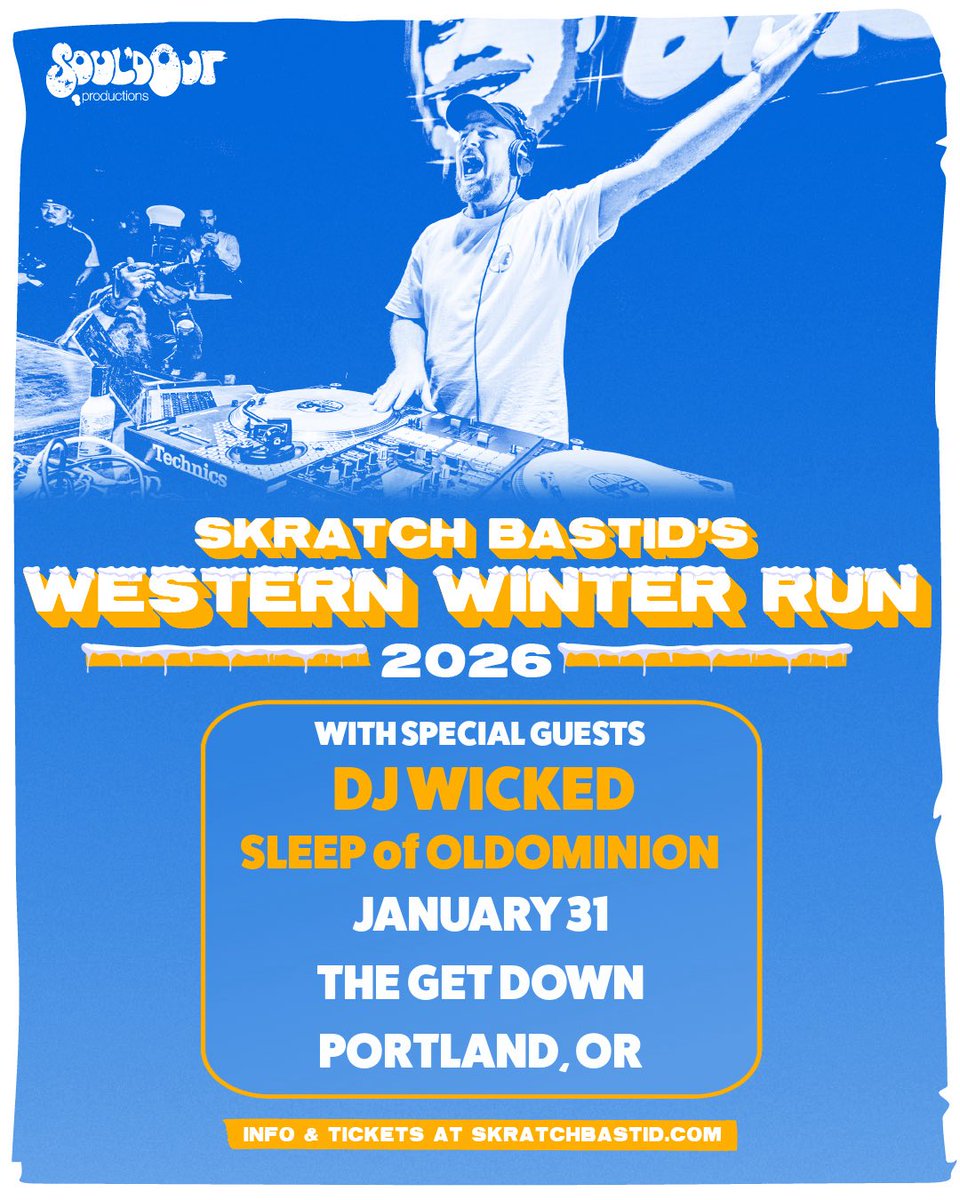 Doors open at 8pm this Sat, Jan 31st at the Get Down in SE Portland. I’ll be warming up the crowd before Skratch Bastid takes to the stage. Arrive early &amp; let’s get things warmed up together! Get tickets here: tixr.com/e/165162

#PDXevents
#Portland
#SkratchBastid
#DJWicked