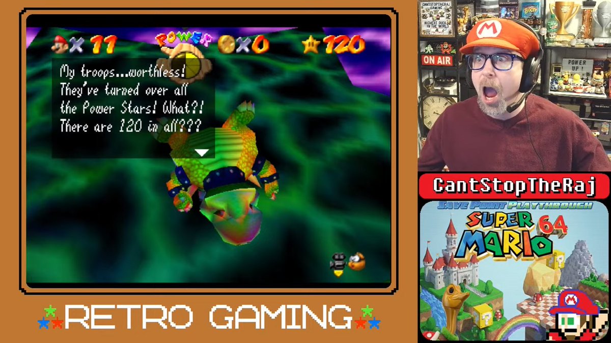 Super Mario 64; COMPLETED! A massive five-hour Friday finale! We captured the remaining 20 stars, and put an end to Bowser's destructive plans! And yes there was cake! Another Save Point Playthrough completed! #N64 #RetroGaming #RetroStreamer youtube.com/live/GCmNUi44q…