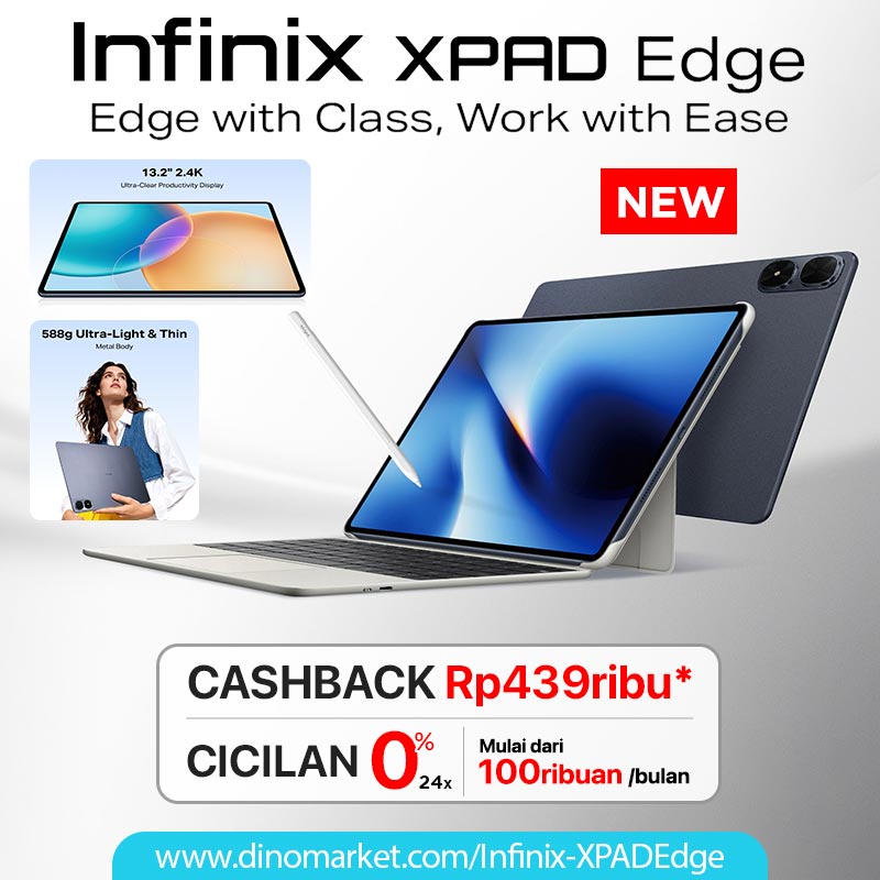 💻 CASHBACK 439RIBU! 💻

NEW INFINIX XPAD Edge! Saatnya upgrade ke pengalaman tanpa batas. Performa ngebut, desain super tipis, dan layar imersif. Dibuat untuk kamu yang aktif, kreatif, dan selalu selangkah lebih maju. Bisa cicilan 0% 24x mulai 100ribuan/bln Lho! 

Klik disini :