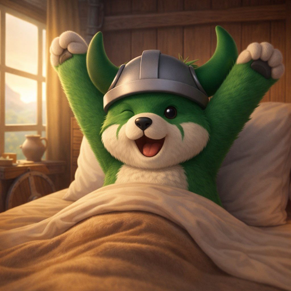 Rested.
Unbothered.
Ready to grind again. 🪓😴