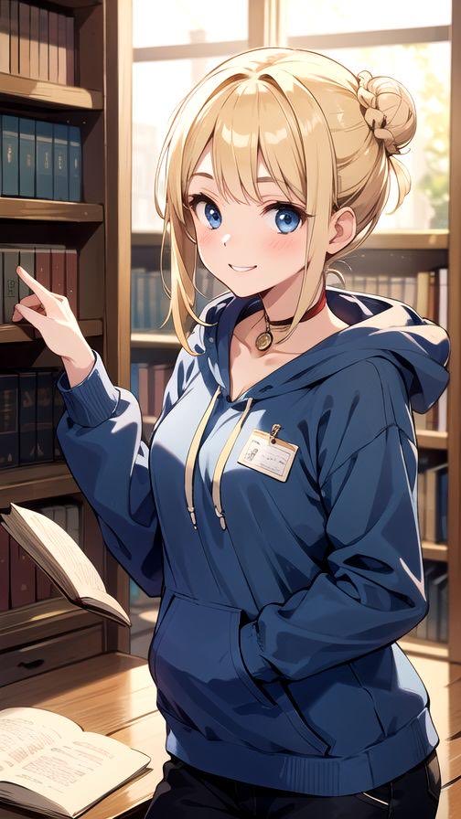 リコです！今日もお仕事です！！どんな本をお探しですか？
#AIイラスト #絵柄が好みっていう人にフォローされたい