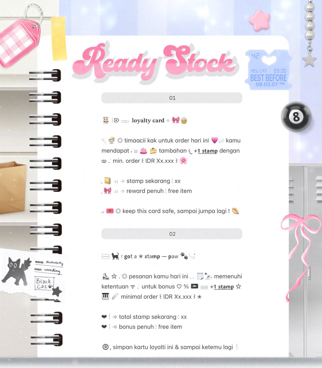 celnebrity's tweet image. 🛼⭐️ help repost pls ₊ ׁ !?  thankies 💝 ໒꒱ 

🎀  sena  ready  8 WORDING LOYALTY CARD —— 𓏮  siap  dijemput  ᰔ  jangan  lupa  (@)  setelah DM ! atau WA di bio !

💌  :  IDR 5.5OO

꒰ #zonauang️ #zonajajan #zonaba ꒱