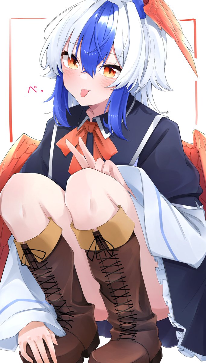朱鷺子 「あかんべ朱鷺子ちゃん」|群藻のイラスト