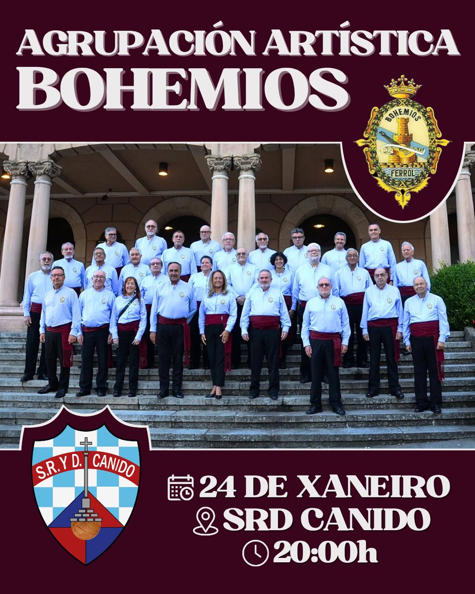 🎵 NOVA ACTUACIÓN 🎵

👉🏻 Este sábado 24 de xaneiro, ás 20:00h, terá lugar a actuación da Agrupación Artística Ferrolana Bohemios no Local.

🎊 Esperámosvos!

#OpaCanido
#FacendoBarrio