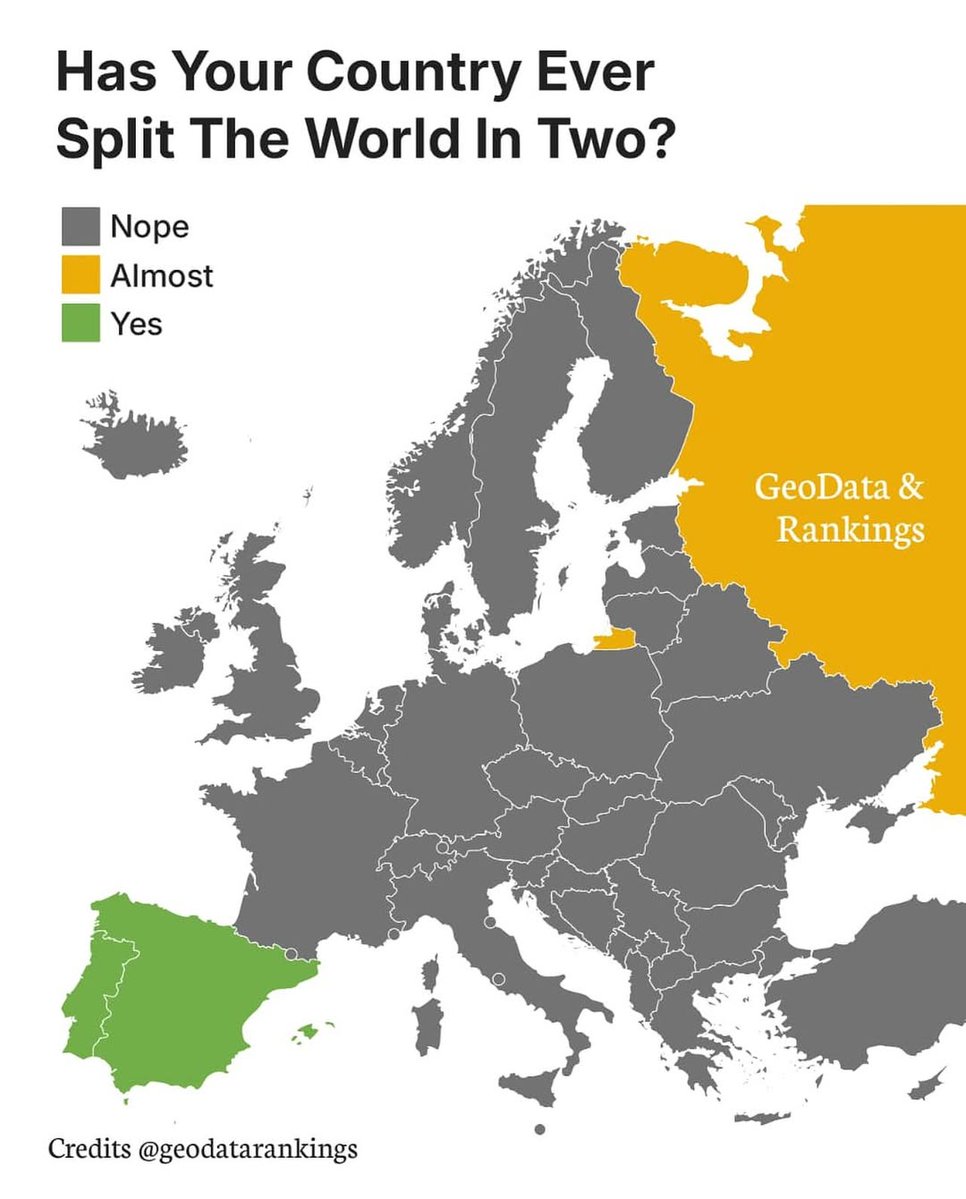 theepicmap's tweet image. Has your country split the world in two? 🌏🤯

(©️ geodatarankings)