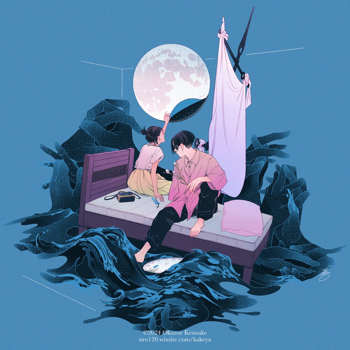 「#世界はそれを青と呼ぶんだぜ」|岡添 健介のイラスト