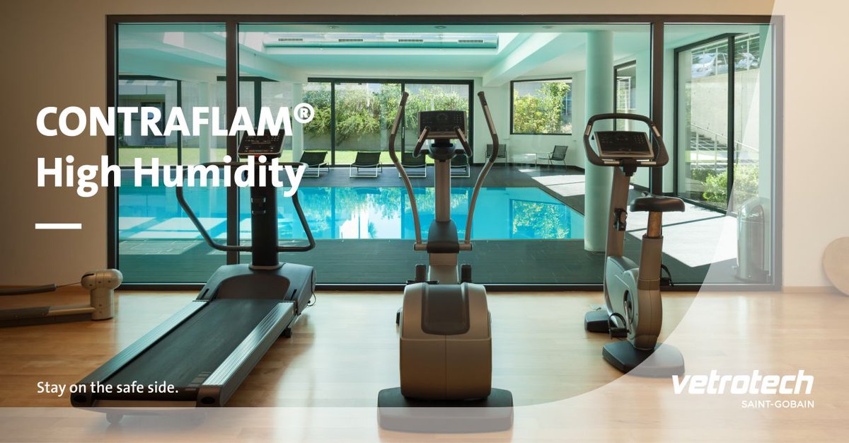saintgobain's tweet image. [#TuesdayTip]
🏊 Very humid environments and high fire protection requirements?
🔥 CONTRAFLAM® High Humidity by #Vetrotech is a glazing designed for swimming pools, spas, and wellness areas, combining certified fire performance and long-lasting moisture resistance.