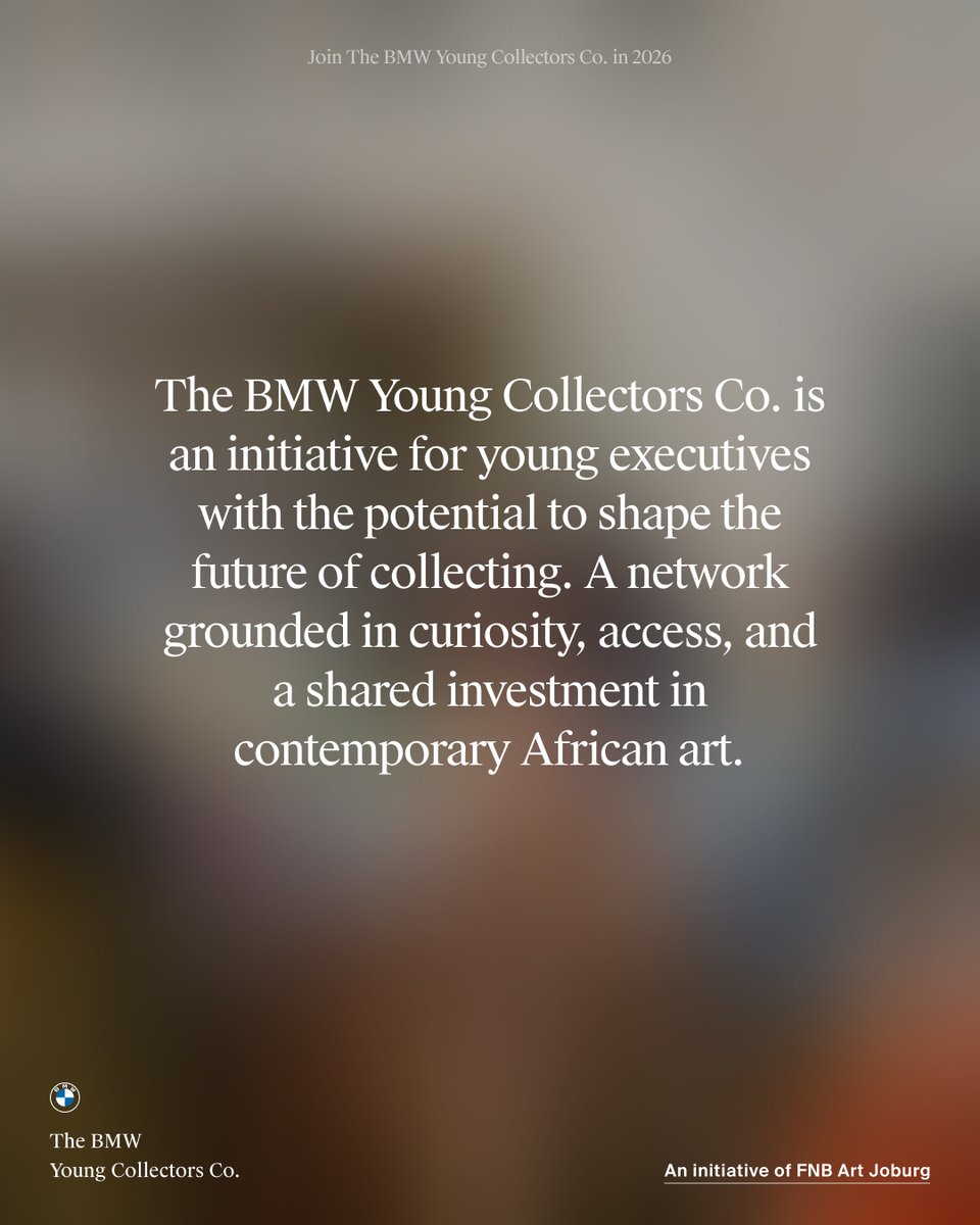 bmw_ycc's tweet photo. A new year brings new intentions. If collecting contemporary art is part of your 2026 goals, the BMW Young Collectors Co. offers access, insight, and a community shaping the next generation of collectors. Swipe to learn more and apply using the link in bio. #BMWYoungCollectorsCo https://t.co/BqrLaV9Byz