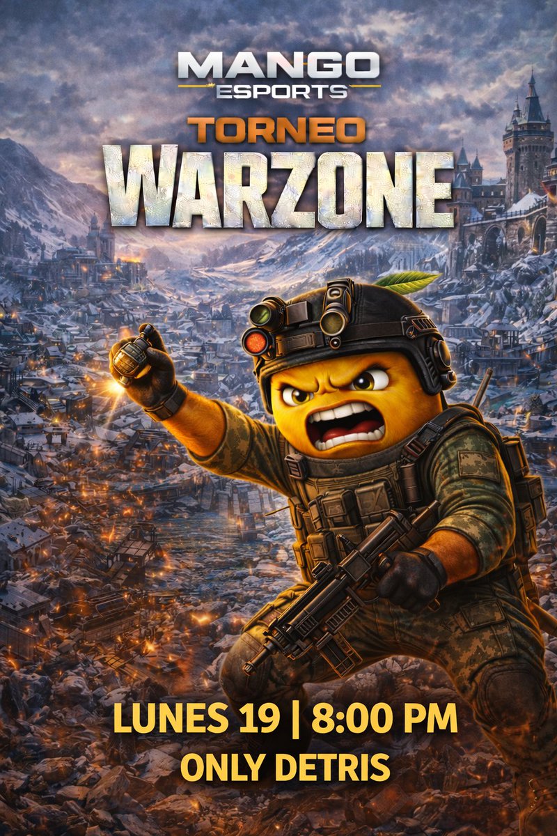 Custom x @MangoESPORT1🥭

 🏝️Havens
🏆Only Detris

🧑‍🤝‍🧑17 Teams 
💵17 x Team
🔥MP 120

📅Lunes 19
🕰️8:00 pm CDMX / 9:00 pm Est