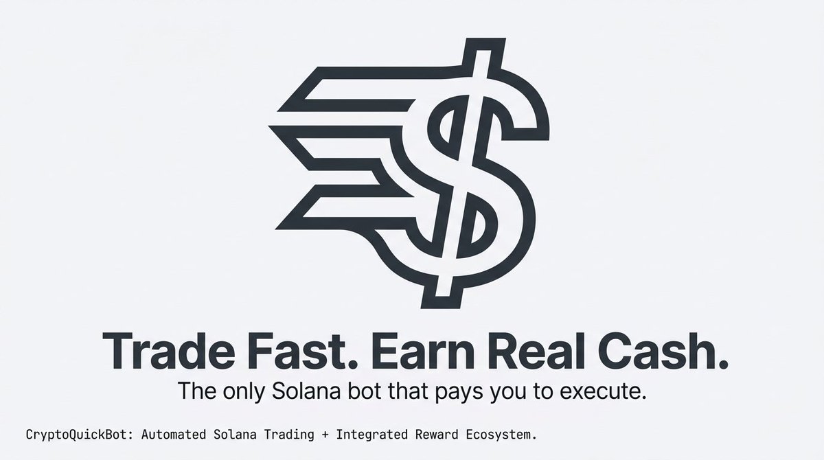 kriptokurdu_eng's tweet image. Stop trading for free. Start getting paid to execute. 💸

CryptoQuickBot is the only Solana bot that combines automated trading with an integrated reward ecosystem. 

Trade fast, earn real cash. 

🔗t.me/CryptoQuickSol…

It’s that simple.

A Dual-Engine Platform built for…