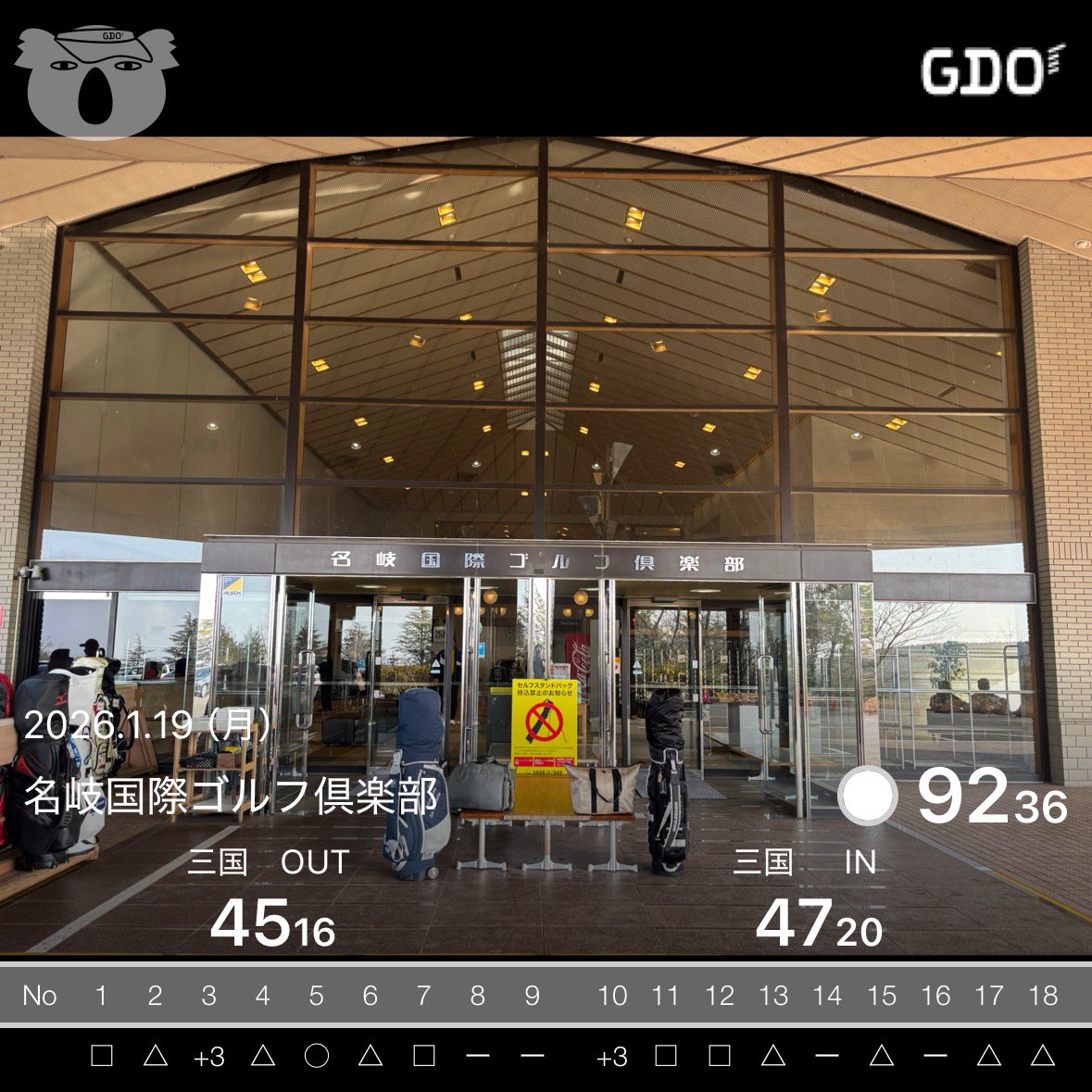 ruby_0721's tweet photo. 今年2回目のラウンド🏌️
いきなりスタートホールからOB🤣
後半もスタートでバンカーからバンカーの往復ビンタからの3パット、そこから12番まで3連続3パットとバタバタしましたが、なんとか90台前半でおさめました。
#ゴルフ https://t.co/2chzEpnDuI