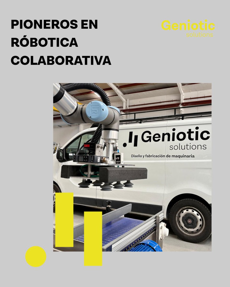 En Geniotic Solutions no solo instalamos robots, transformamos procesos. Ser pioneros en robótica colaborativa nos ha permitido perfeccionar una metodología única.

📊 Los datos hablan por sí solos: Más de 20 equipos instalados a nivel nacional nos avalan como referentes.