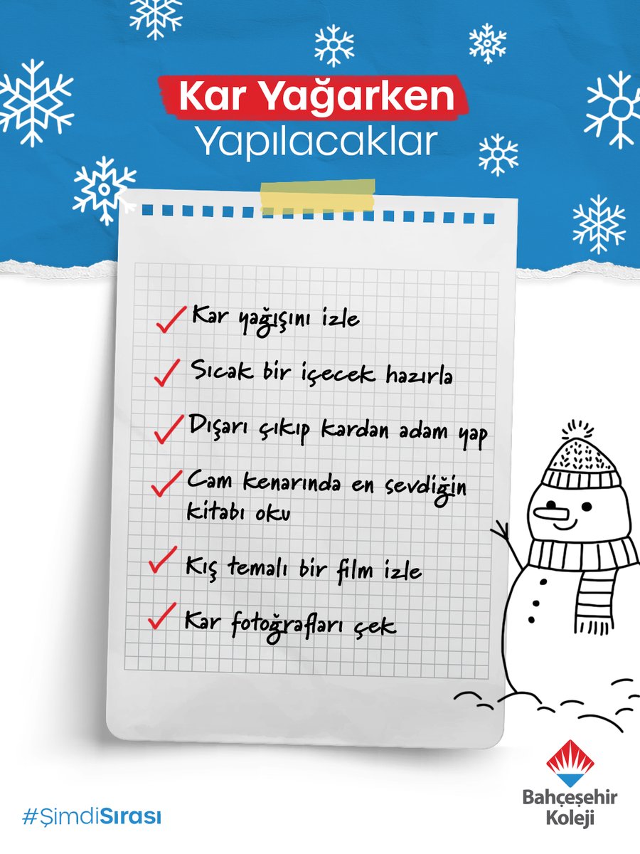 Kar yağışının tadını çıkarmanın #ŞimdiSırası ❄️☃️

#BahçeşehirKoleji