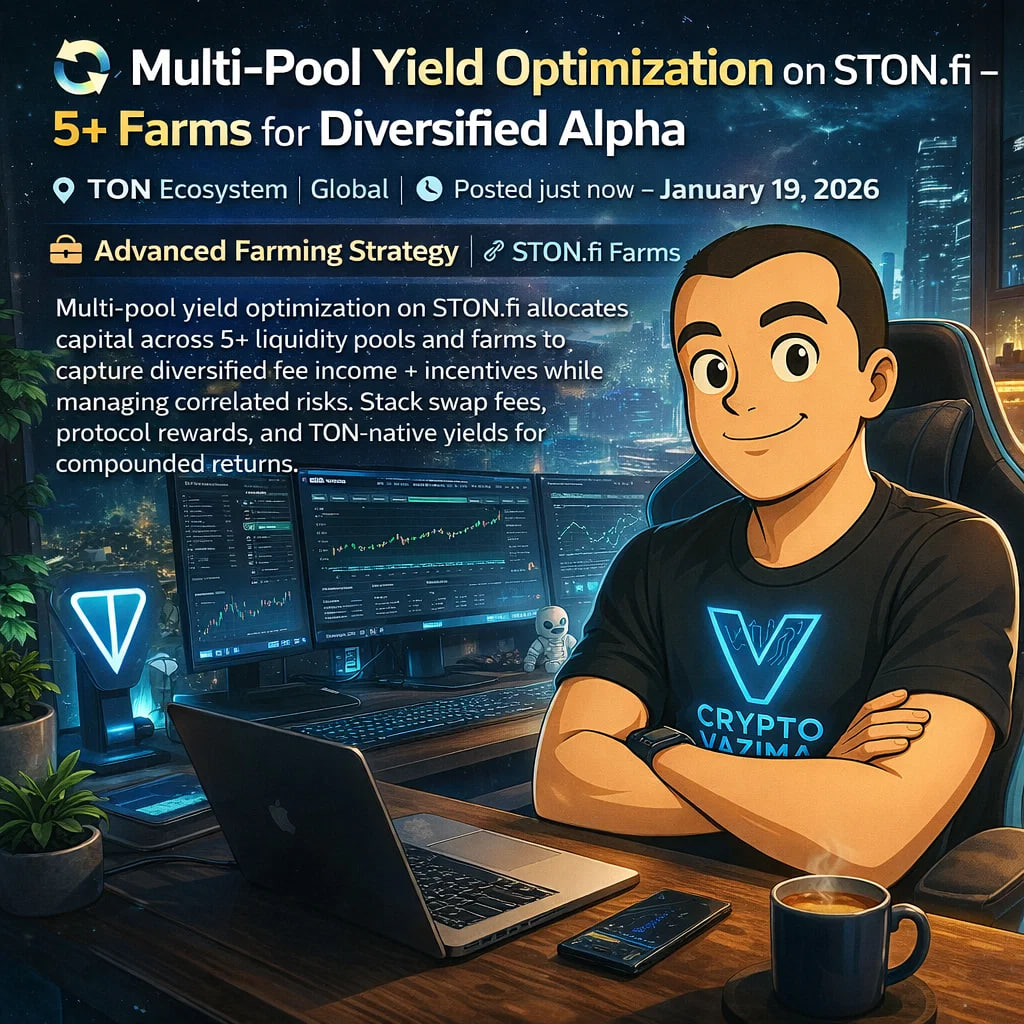 🔄 5+ Pool Farming on https://t.co/szudLUKimD – Diversified Yield Stacking  📍 TON / Global | 💼 Multi-Farm Alpha | 🔗 https://t.co/szudLUKimD Multi- pool optimization on https://t.co/szudLUKimD spreads capital over 5+ pools/ farms to grab