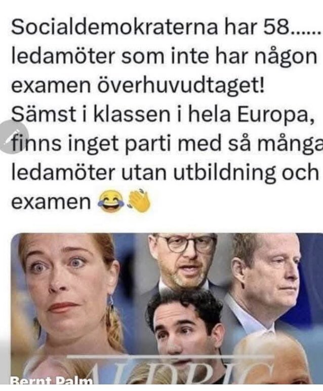 Och dessa nedan naiva outbildade inkompetenta politiker vill väljarna skall styra landet!😂

- räcker det inte att dom bevisat skapade gigantiska problem som kommer ta årtionden att lösa 2014-2022?