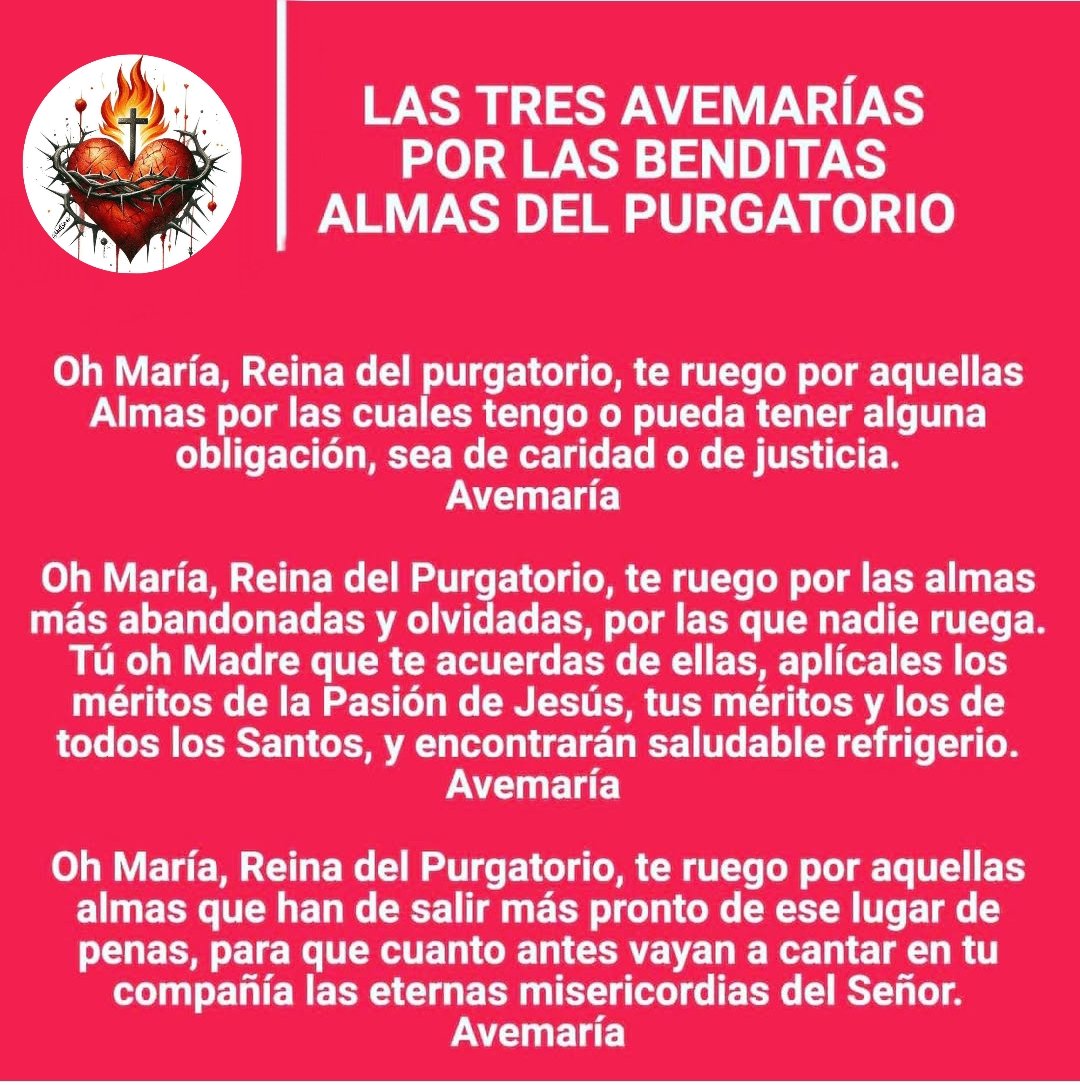 Los lunes rezamos por las benditas almas del Purgatorio 🥰👇