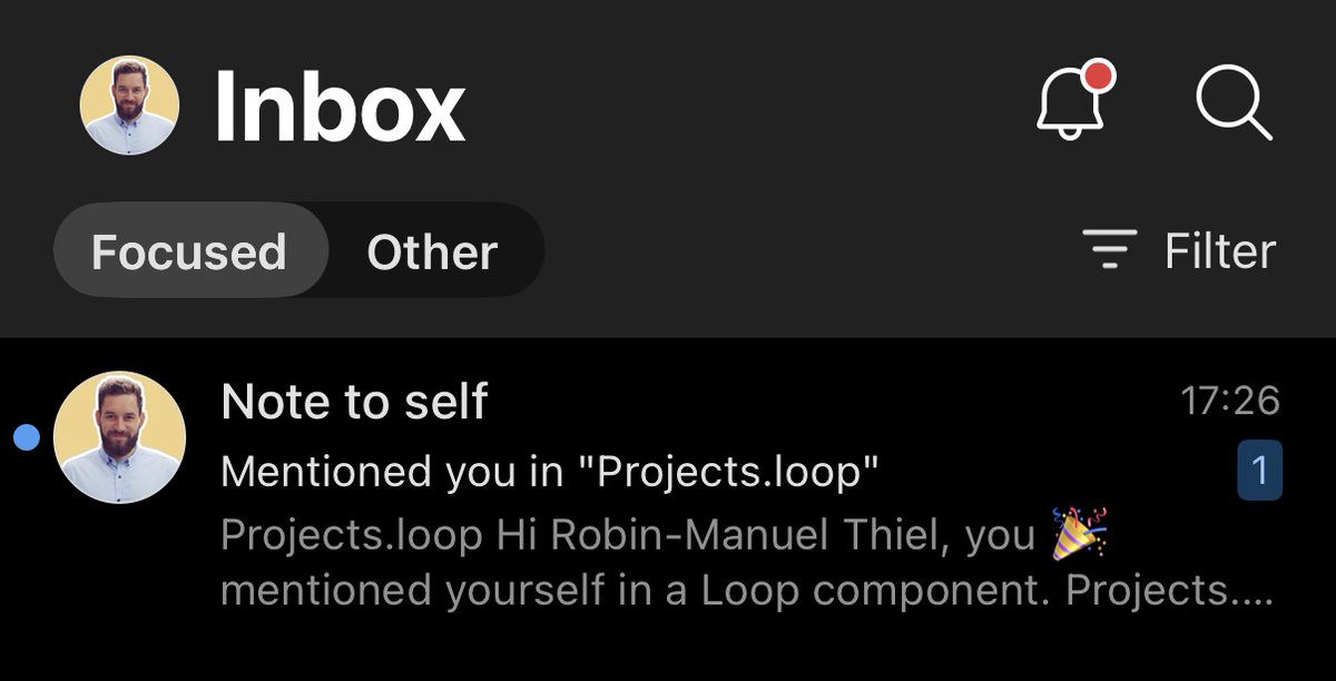 As a Microsoft Loop user,
who mentioned myself,
I want to receive an email telling me I mentioned myself,
so I don't forget, I mentioned myself.

Bonus: No setting to turn this off.