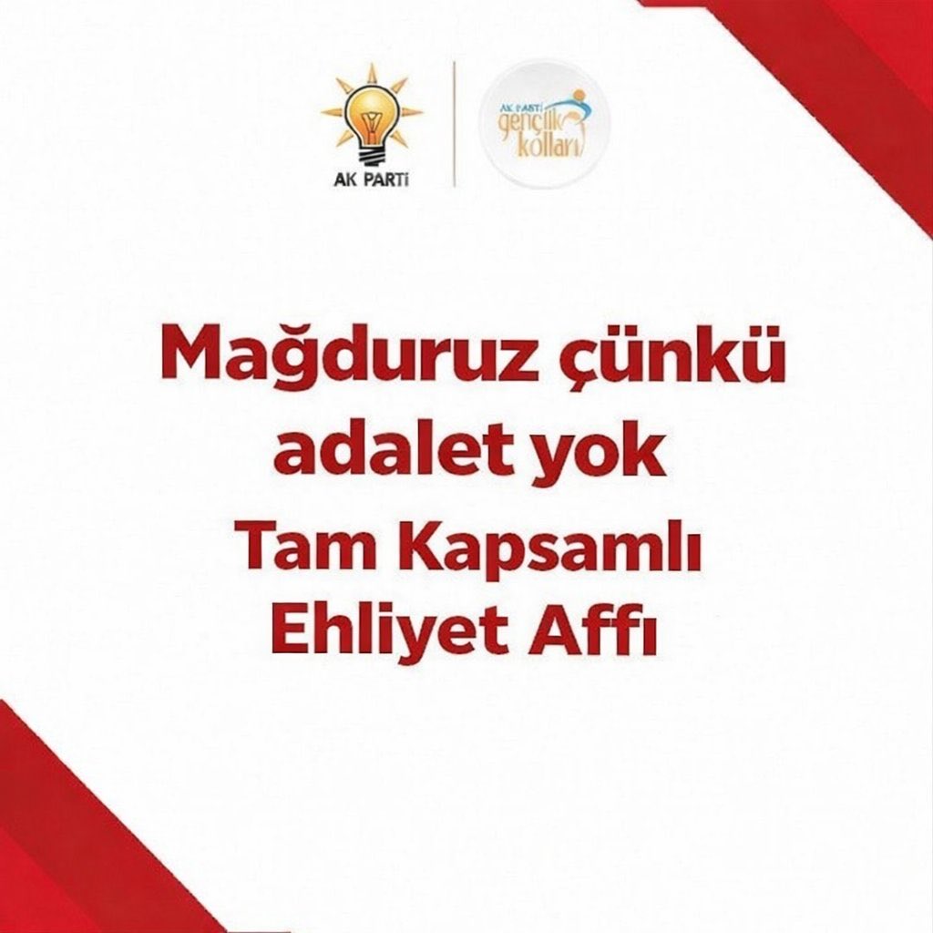 <a href="/surucubelgemyok/">Ehliyetsiz Esnaf #EhliyetAffı 🚘🚦</a> Ehliyet affı yoksa → oy kaybı kesin.
Bu risk alınacak bir risk değil.
YaEhliyetAffı YaSandık
ÇÜNKÜ 👉 <a href="/Akparti/">AK Parti</a>